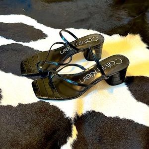 Calvin Klein Black Strapy Leather Sandals size 9.5